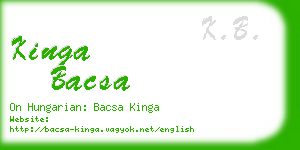 kinga bacsa business card